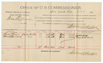 Voucher, U.S. v. Ben Tobler, introducing spirituous liquors; includes costs of service as guard, service of warrant, mileage on writ; H.T. Dickson, Charles Higgins, William Drew, William Serben, witnesses; Roland Nave, guard; W.M. Newsome, deputy U.S. marshal; Stephen Wheeler, U.S. commissioner