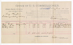 Voucher, U.S. v. Henry Bearjaw, introducing and selling whiskey; George Gritts, Crabgram Gritts, Rasberey Manes, witnesses; Jacob Yoes, U.S. marshal; E.B. Harrison, U.S. commissioner; includes cost of per diem and mileage